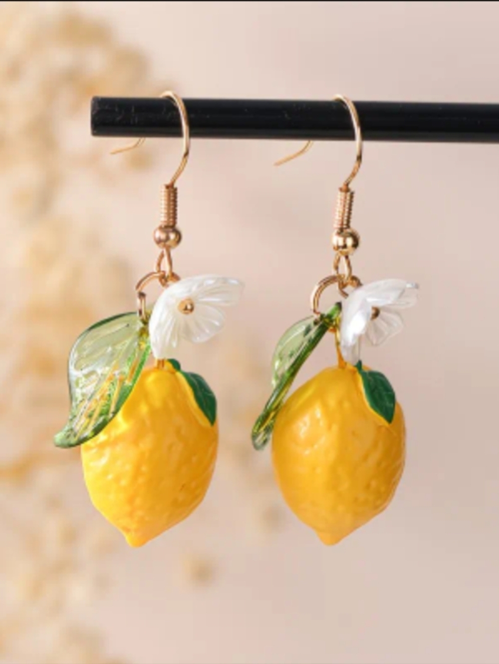 Colorful Fruit Dangle Earrings - Assorted Fruit Styles - Picture 5 of 7